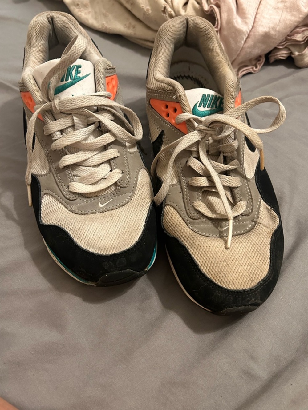 Nike air white Black Orange Accent Sneakers